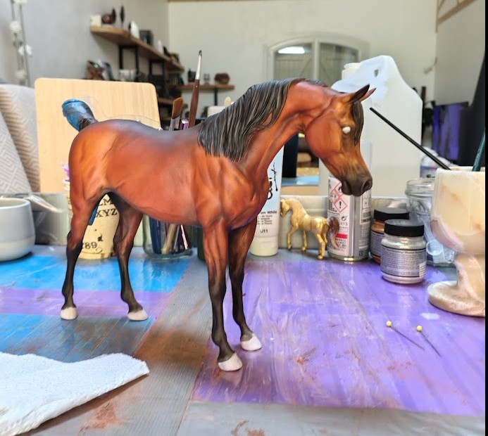 Modélisme équin : ombrage aux pastels
