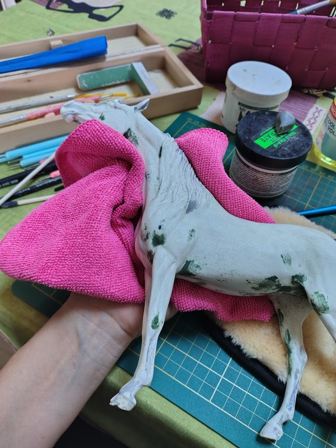 Etape de prepping en modélisme équin