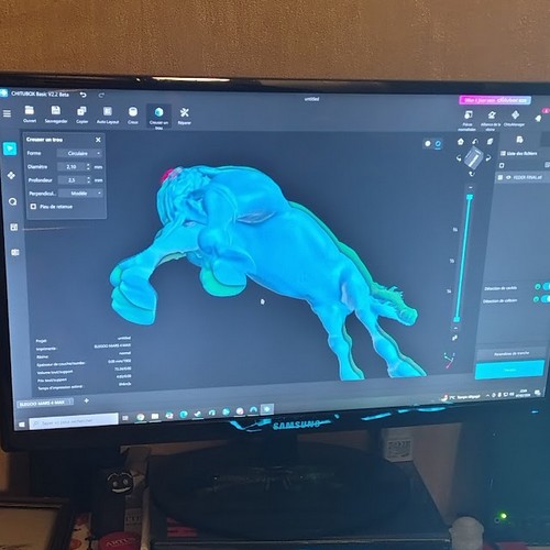 Modélisation Cheval 3D vu de dessous