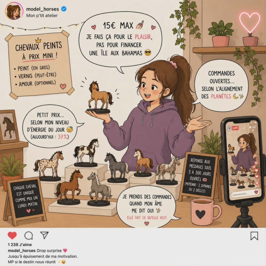 insta girl modelisme équin